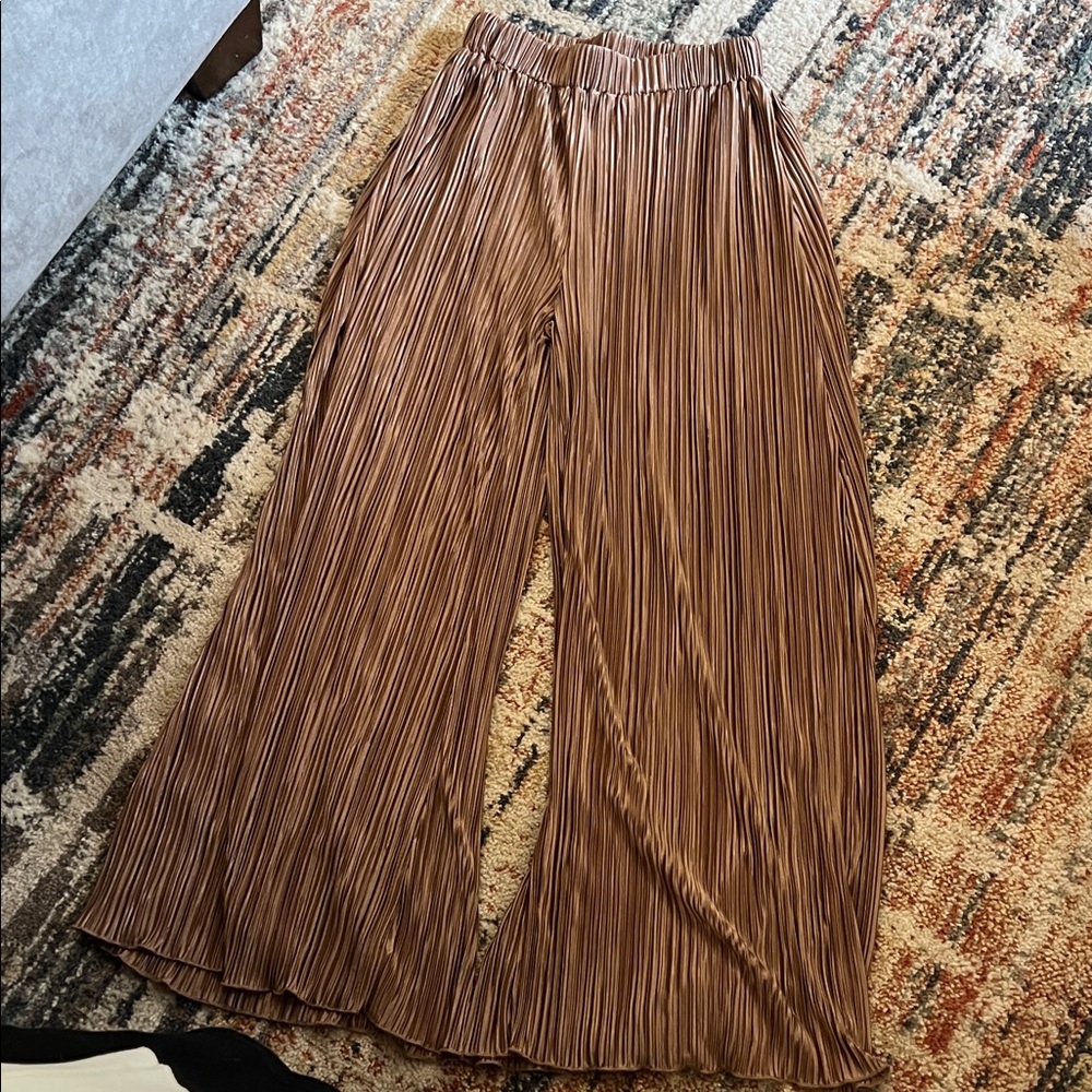 SHEIN Brown Pleated pants